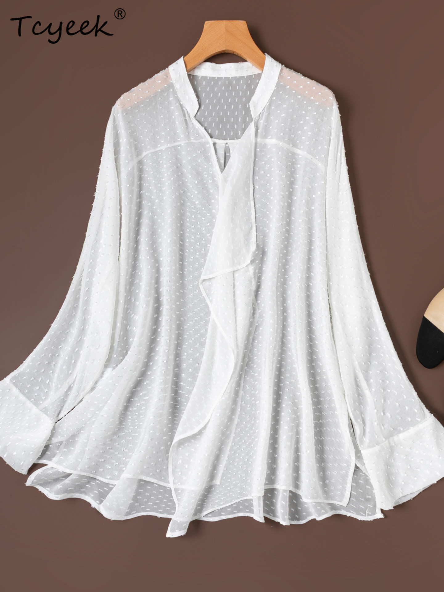 Silk Blouse Button - Tcyeek 100% Mulberry Silk Blouse Summer