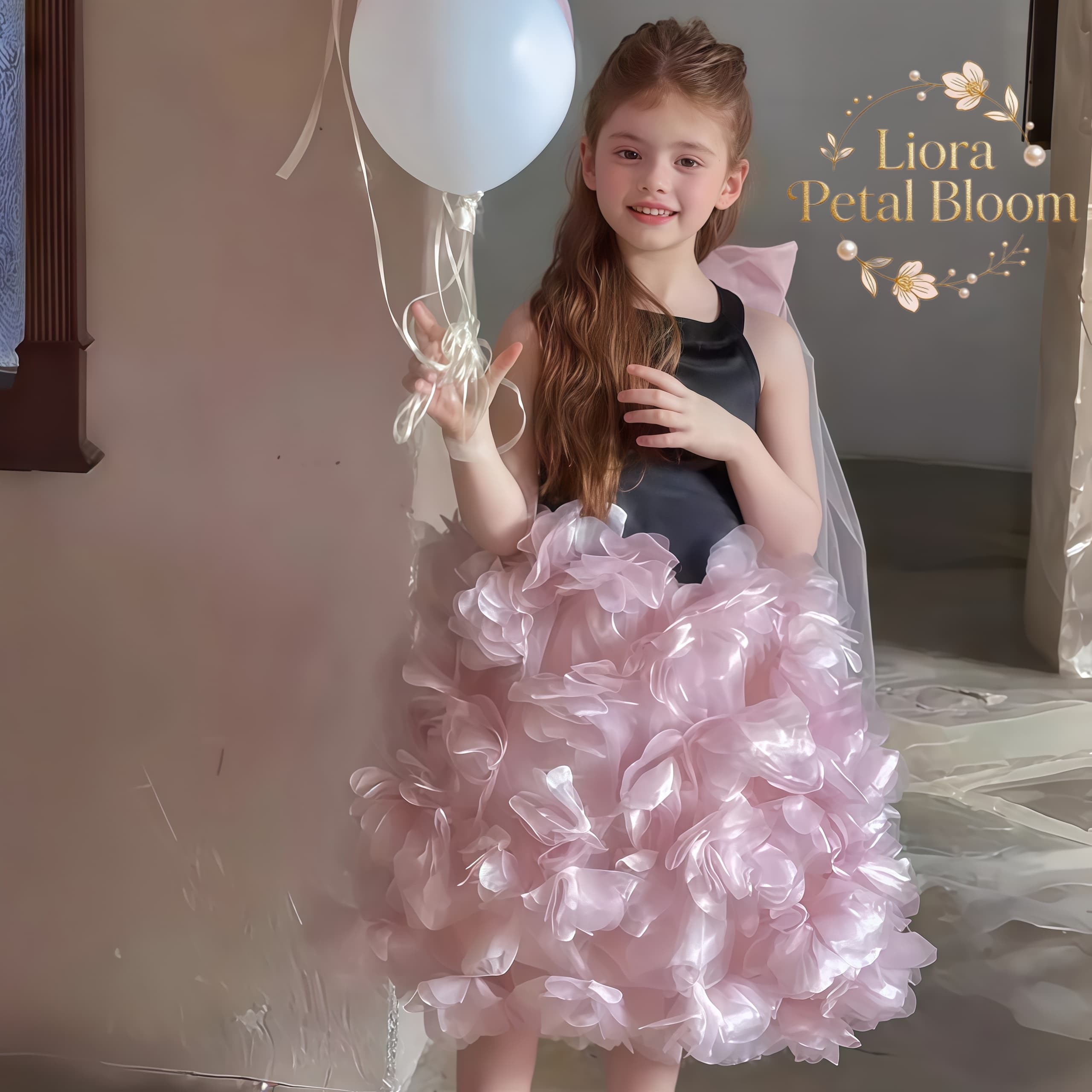 Formal Wear Women Us - Girls' Black Floral Tulle Dress Girls'