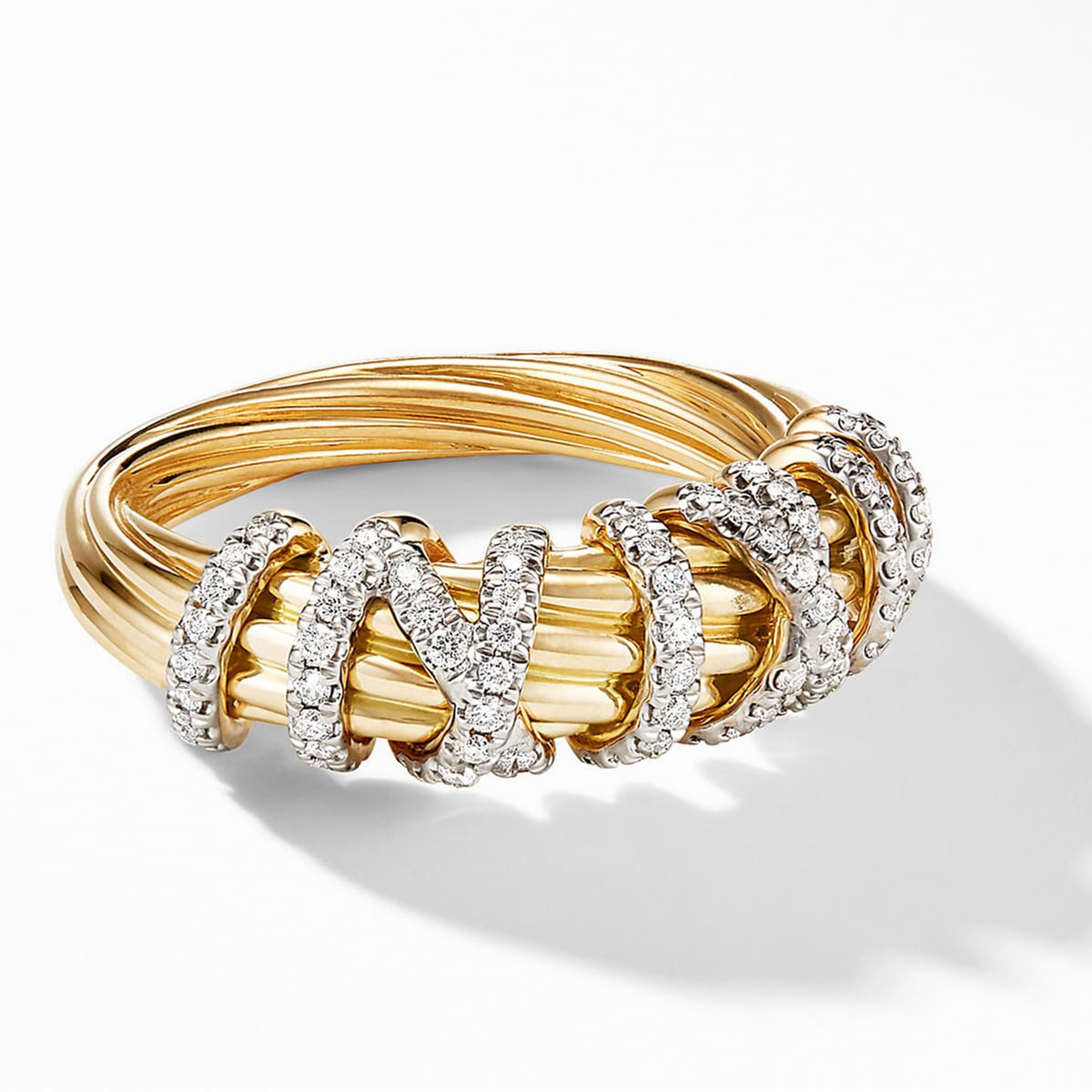 Women Formal Wear Look - Elegant 1PC Gold Tone Multi-Band Ring