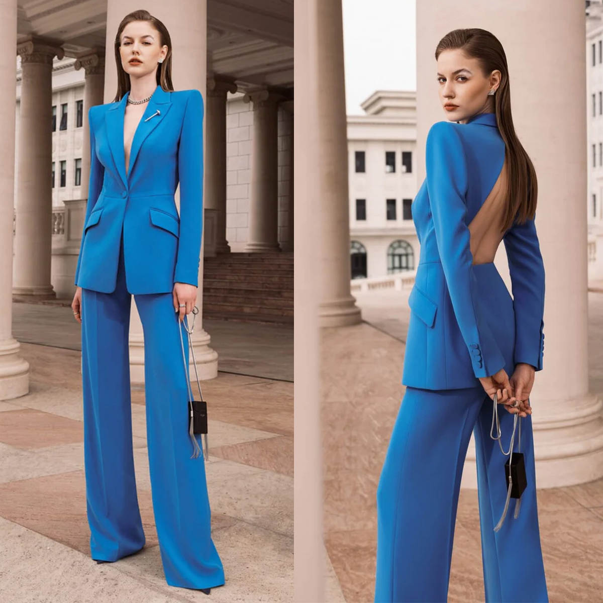 Sexy Open Back Women Blazer Su - Women Formal Wear For Graduation avis et prix