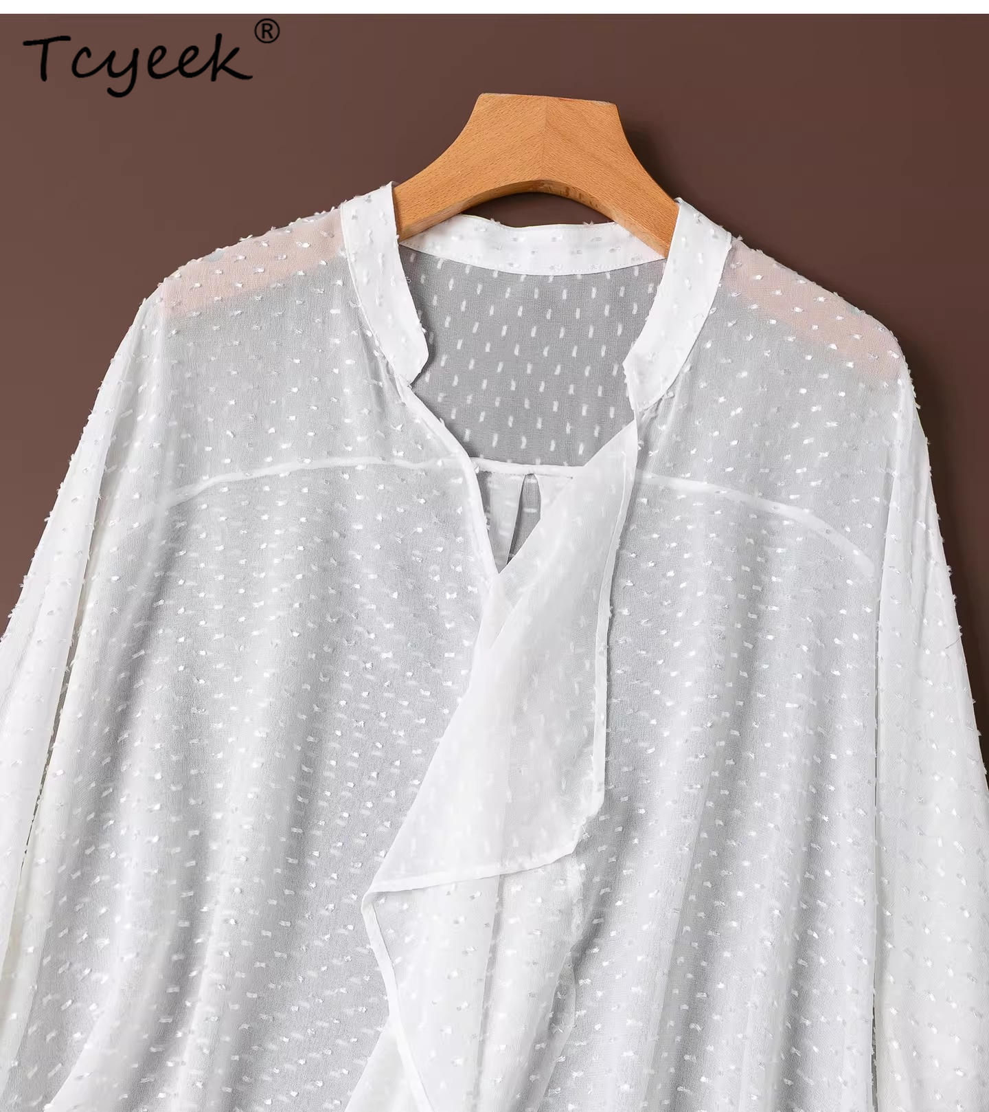 Tcyeek 100% Mulberry Silk Blou - Silk Blouse Button avis et prix