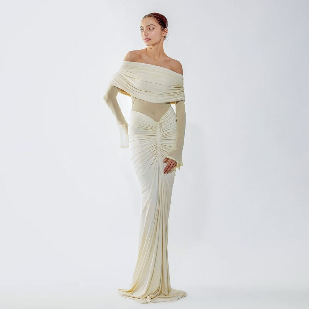 Beige Women Prom Dress Sexy Of - Women'S Formal Wear For Wedding Guest avis et prix