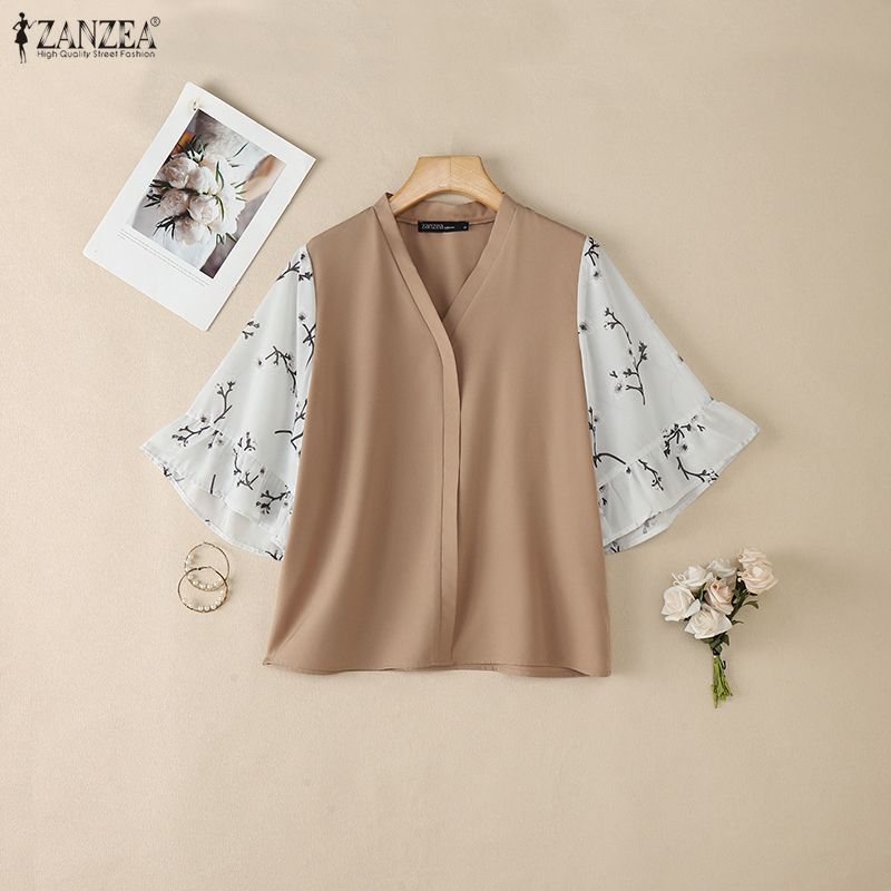 2026 Summer Floral Patchwork B - Silk Blouse Button avis et prix