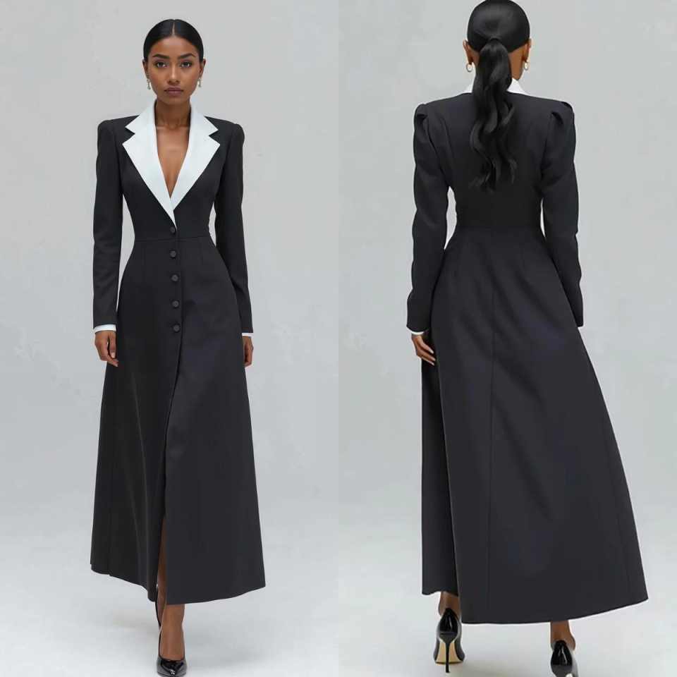 A Line Women Long Blazer Jacke - Women'S Formal Wear For Wedding Guest avis et prix