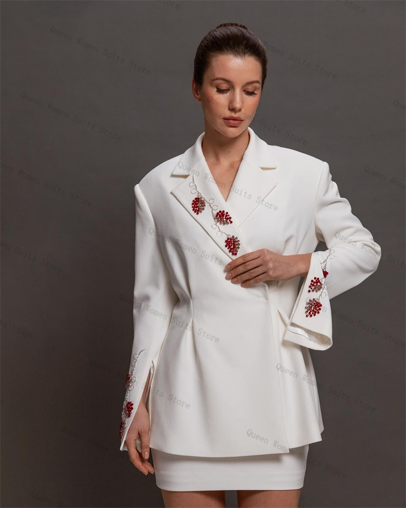 Luxury White Women Suit Skirt  - Women'S Formal Wear For Wedding Guest avis et prix