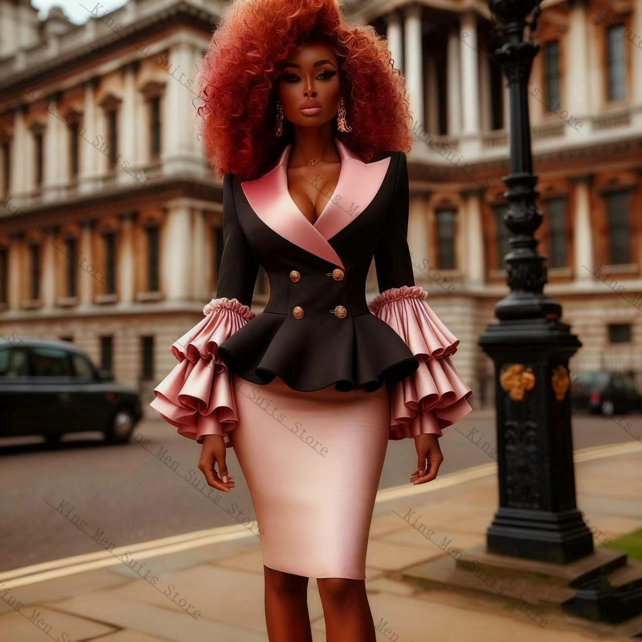 Black Pink Women Suit Set 2 Pc - Women'S Formal Wear For Wedding Guest avis et prix