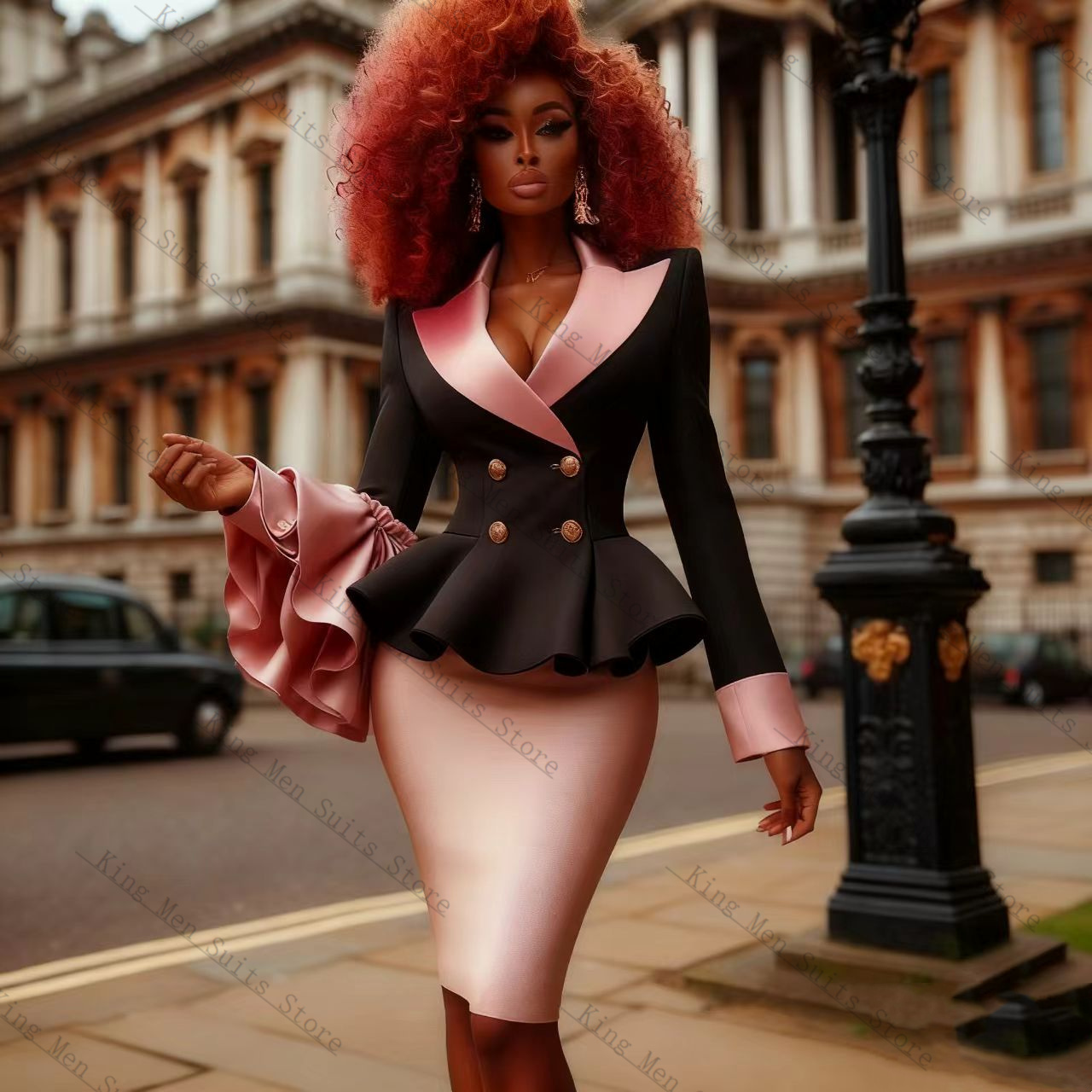 Black Pink Women Suit Set 2 Pc - Women'S Formal Wear For Wedding Guest avis et prix