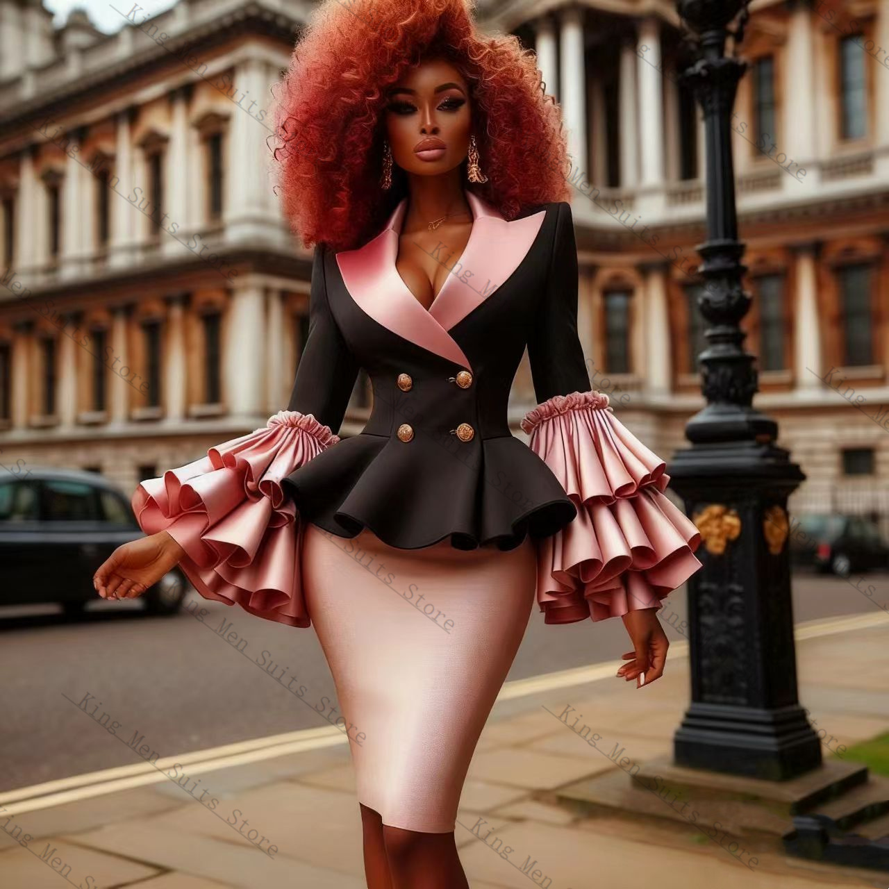 Black Pink Women Suit Set 2 Pc - Women'S Formal Wear For Wedding Guest avis et prix