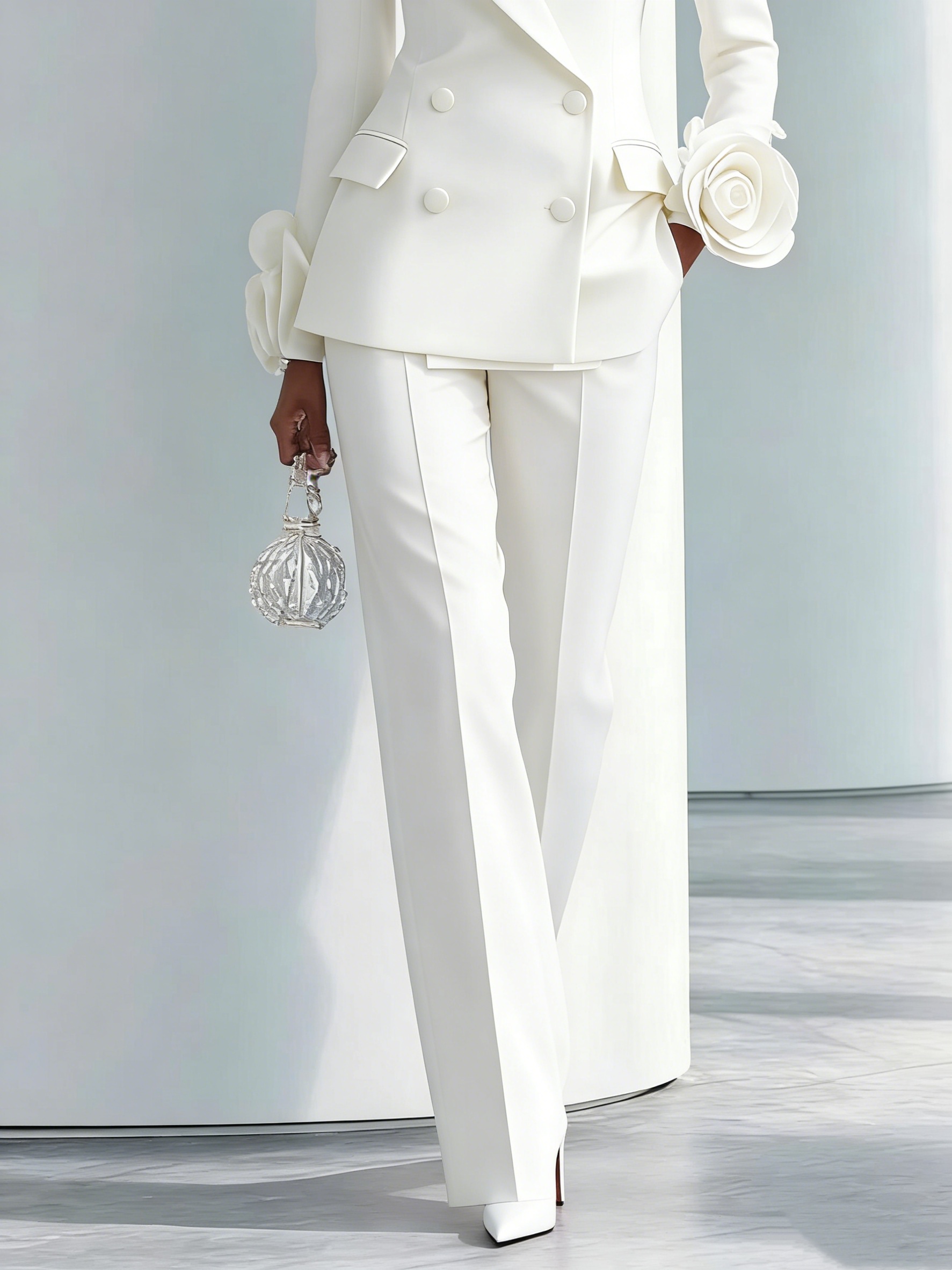 2 Pieces White Flowers Women P - Women Formal Wear For Graduation avis et prix