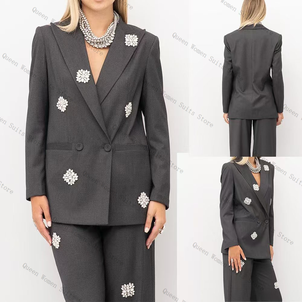 Grey Women Suit Set 2 Piece Cr - Women'S Formal Wear For Wedding Guest avis et prix