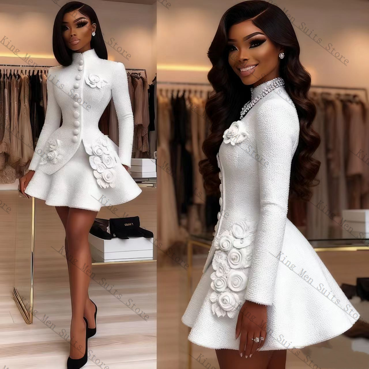 Luxury White Women Suit Set 2  - Women'S Formal Wear For Wedding Guest avis et prix