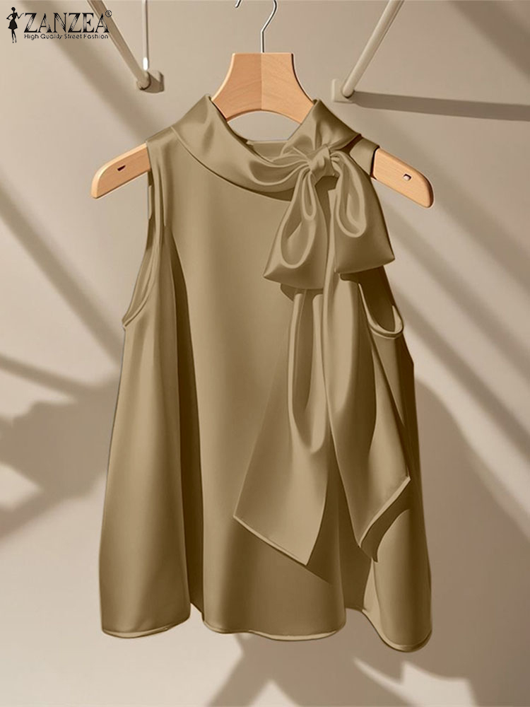 ZANZEA Elegant Blouses Bow Tie - Silk Blouse Button avis et prix