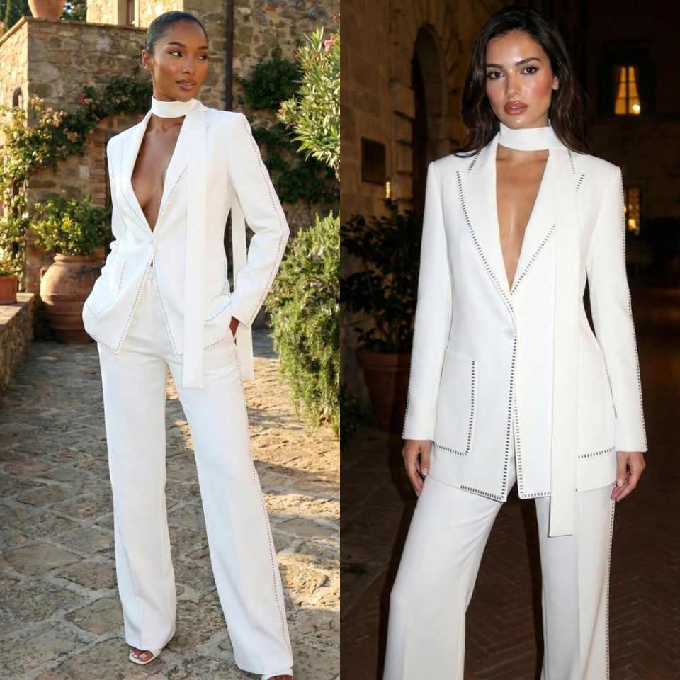 2 Pieces Women Wedding Pants S - Women Formal Wear For Graduation avis et prix