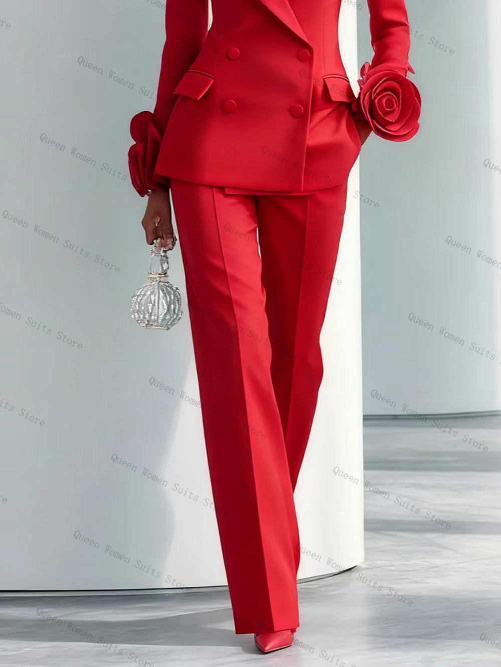 Luxury Red Women Suit Set 2 Pc - Women Formal Wear Trousers avis et prix
