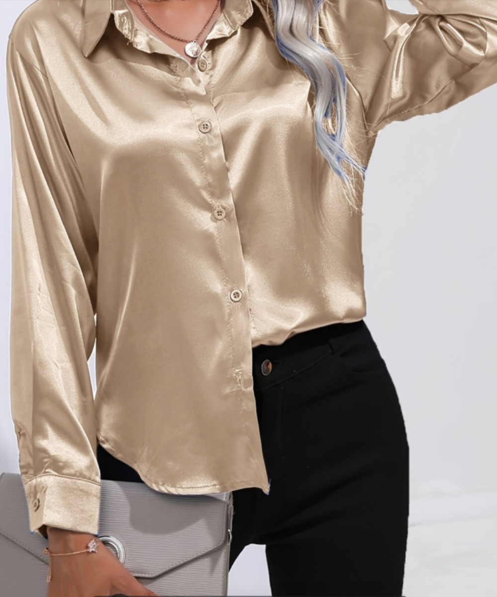 Plus Size Casual Women Silk Sh - Silk Blouse Button avis et prix