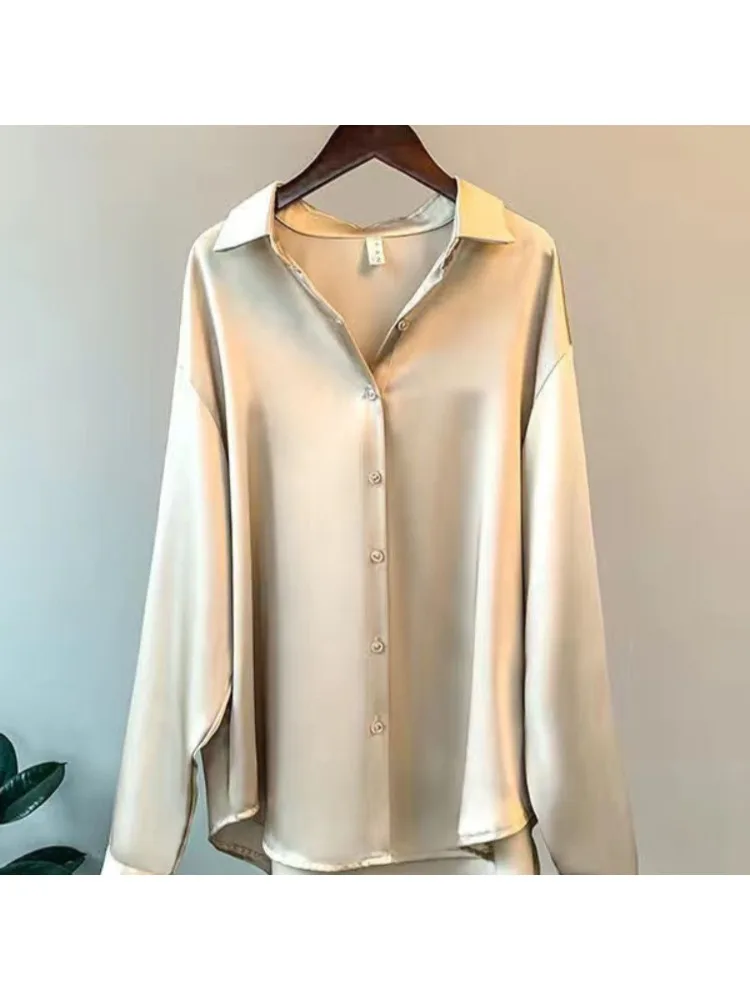 Plus Size Casual Women Silk Sh - Silk Blouse Button avis et prix
