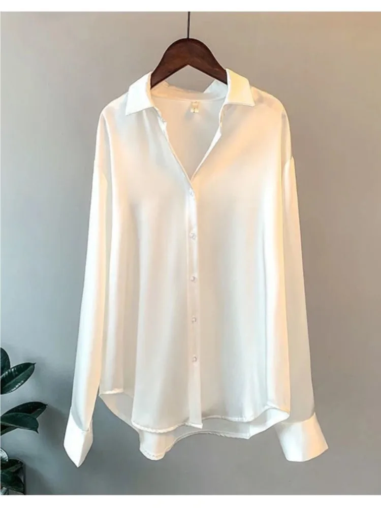 Plus Size Casual Women Silk Sh - Silk Blouse Button avis et prix