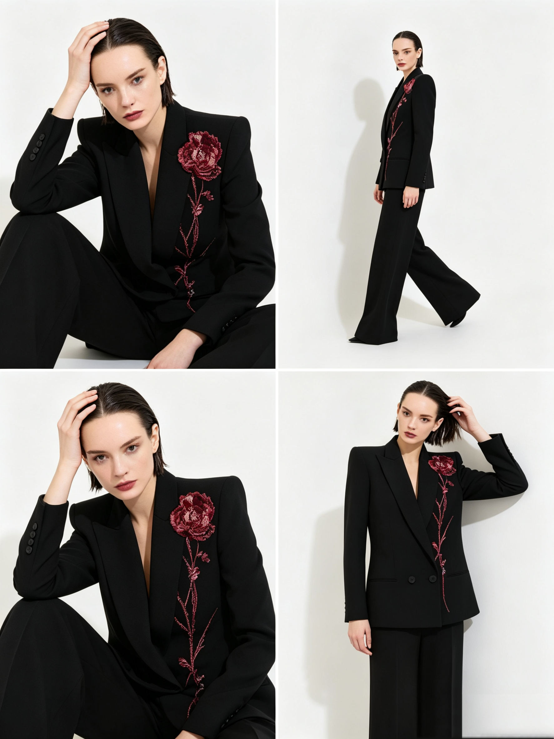 Black Women Suits Set 2 Piece  - Women Formal Wear Trousers avis et prix