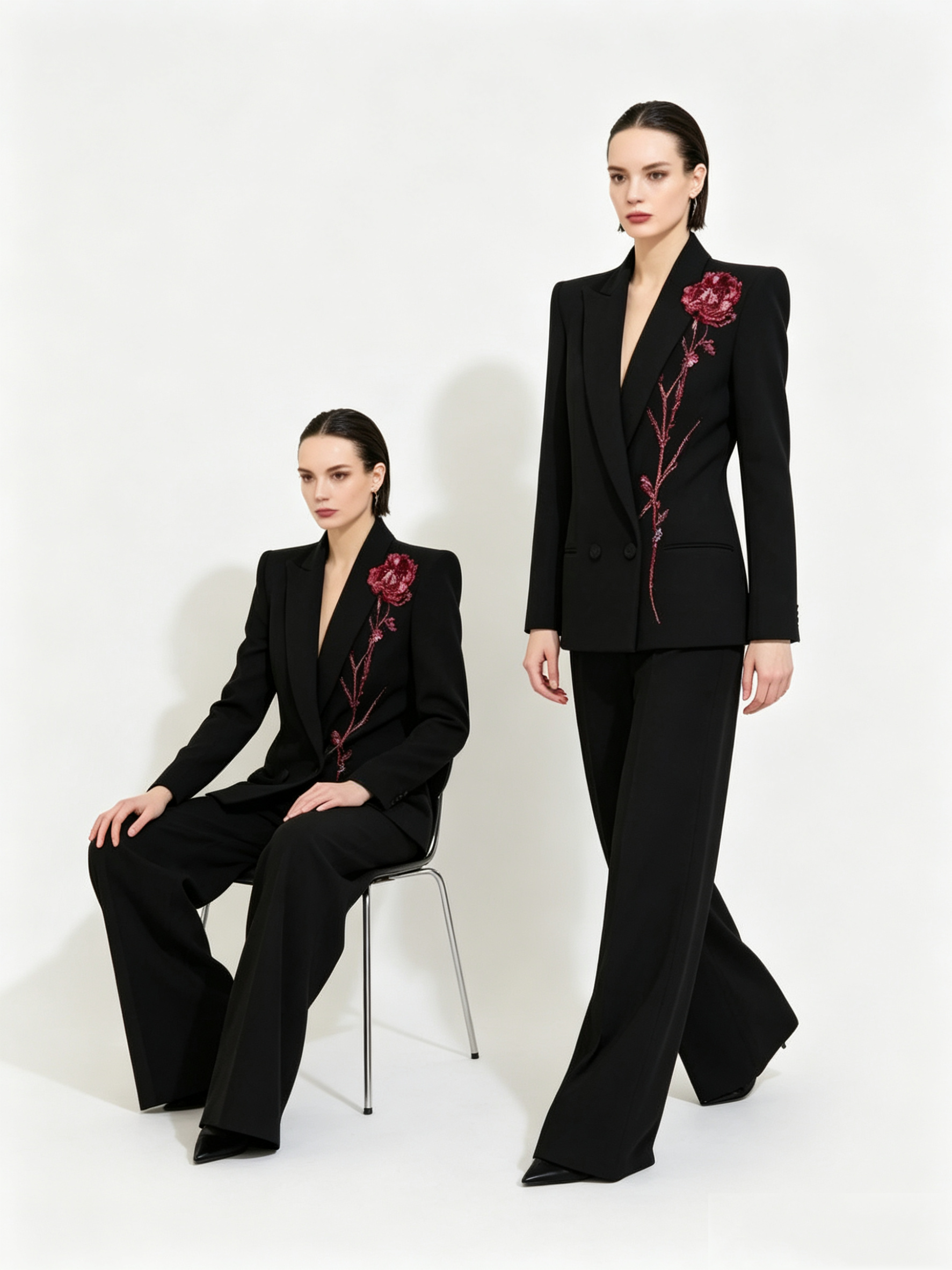 Black Women Suits Set 2 Piece  - Women Formal Wear Trousers avis et prix