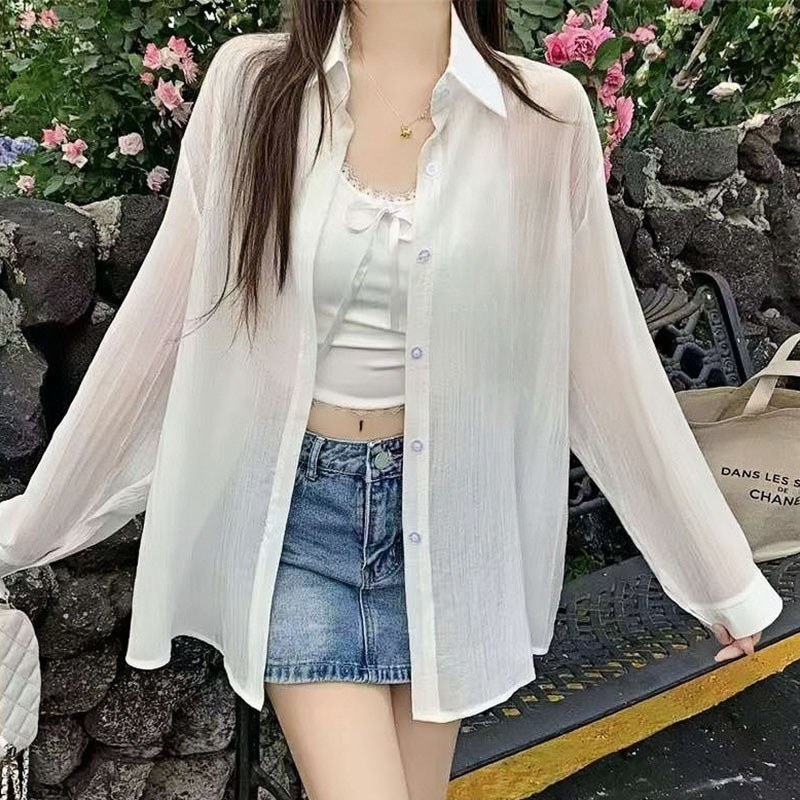 Casual Loose Women's Tops 2026 - Silk Blouse Button avis et prix