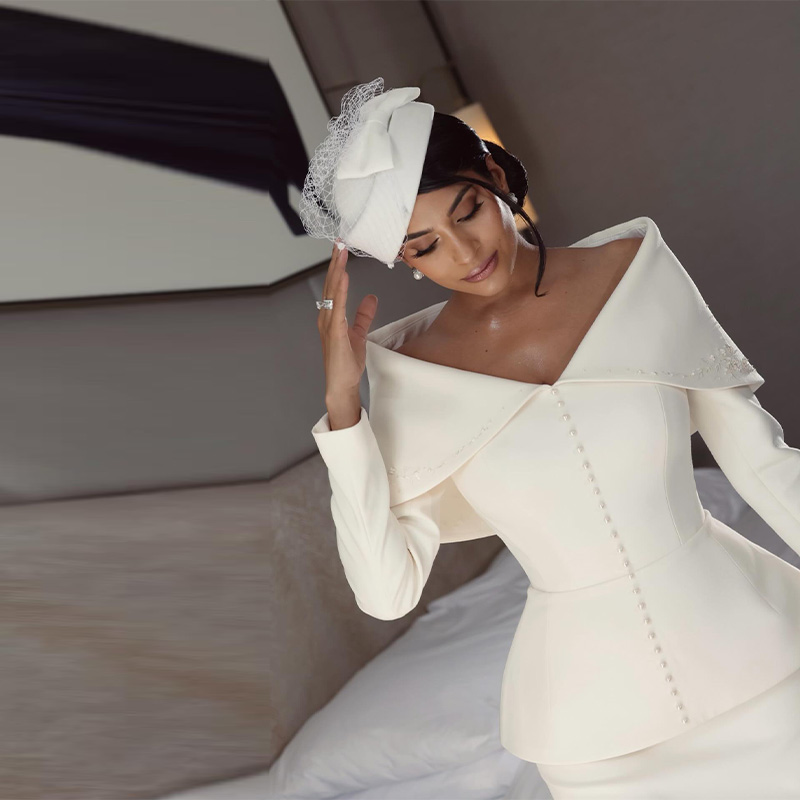 Elegant French White Peplum Tw - Formal Wear Women Us avis et prix