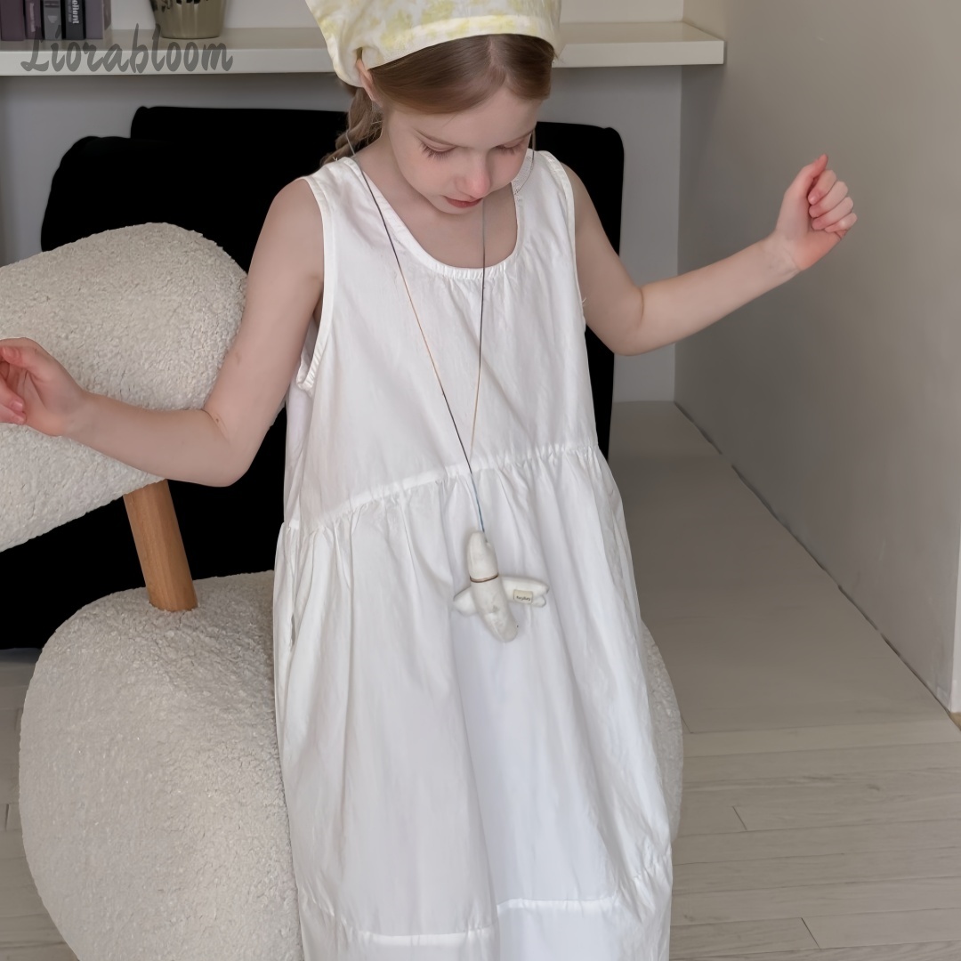 Girls' White Dress Simple Maxi - Formal Wear Women Us avis et prix