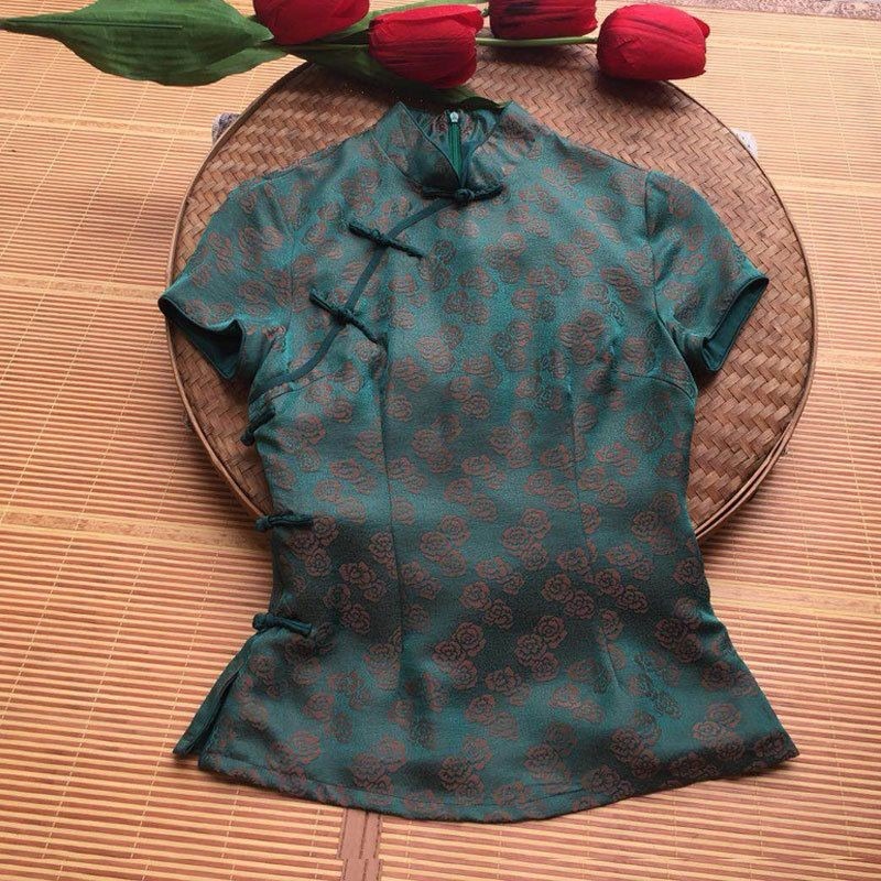 Chinese Style Chiffon Shirt St - Silk Blouse Button avis et prix