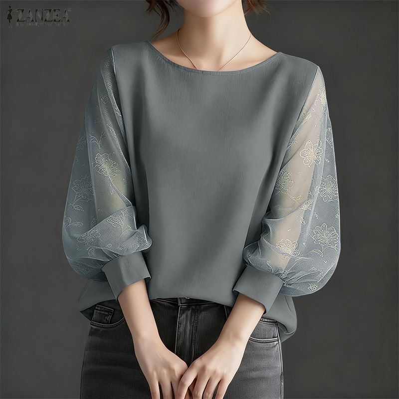 ZANZEA Floral Printed Chiffon  - Silk Blouse Button avis et prix