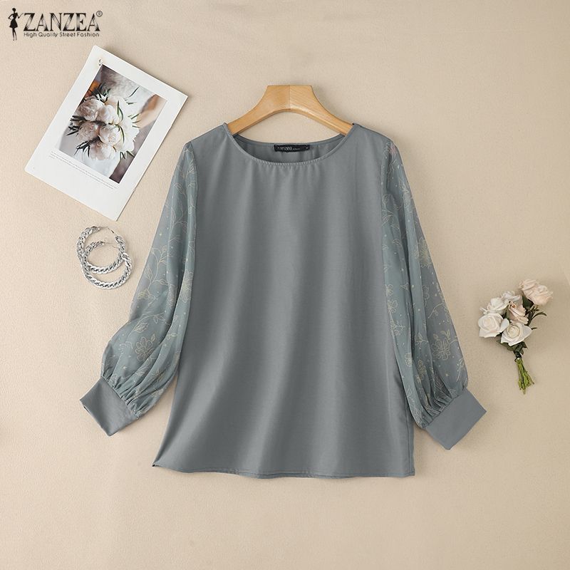 ZANZEA Floral Printed Chiffon  - Silk Blouse Button avis et prix