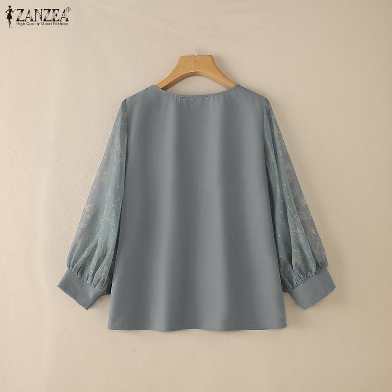 ZANZEA Floral Printed Chiffon  - Silk Blouse Button avis et prix