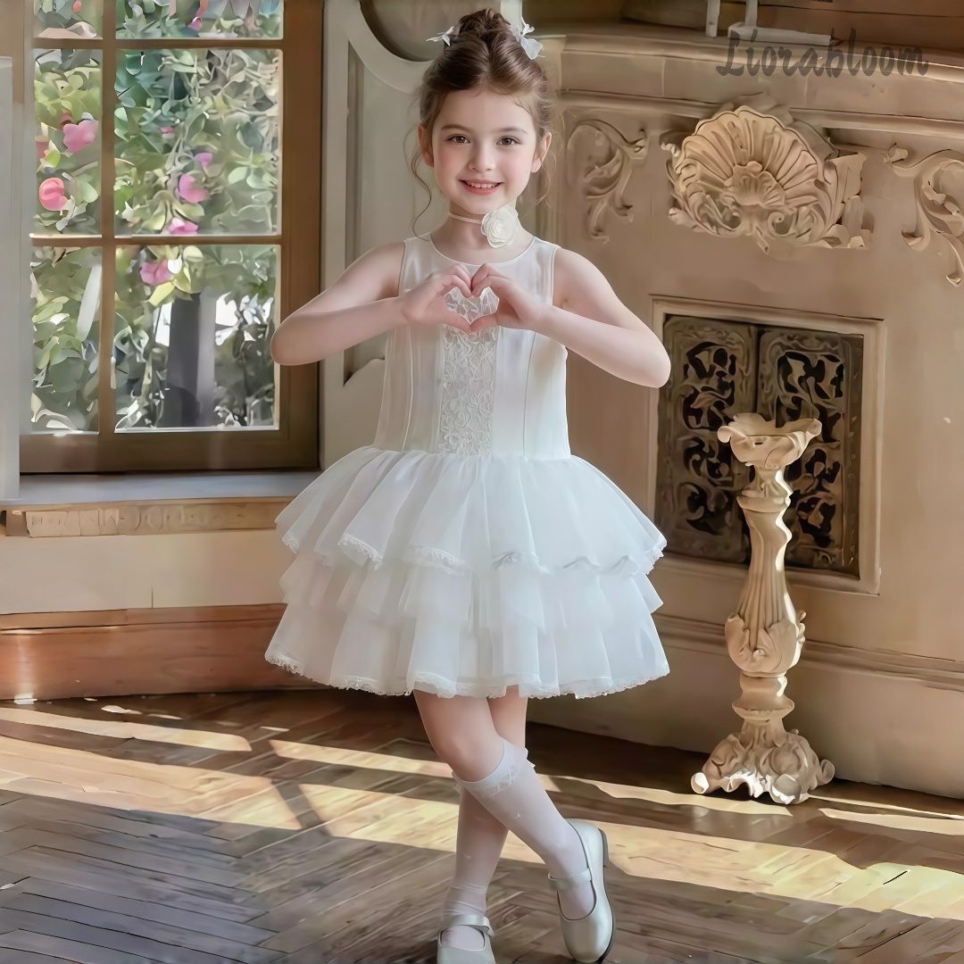Girls' White Embroidered Forma - Women'S Formal Wear For A Wedding avis et prix