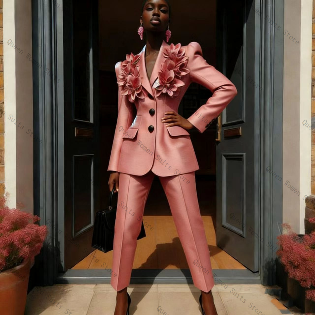 Pink Women Suit Pants Set 2 Pc - Women Formal Wear Trousers avis et prix