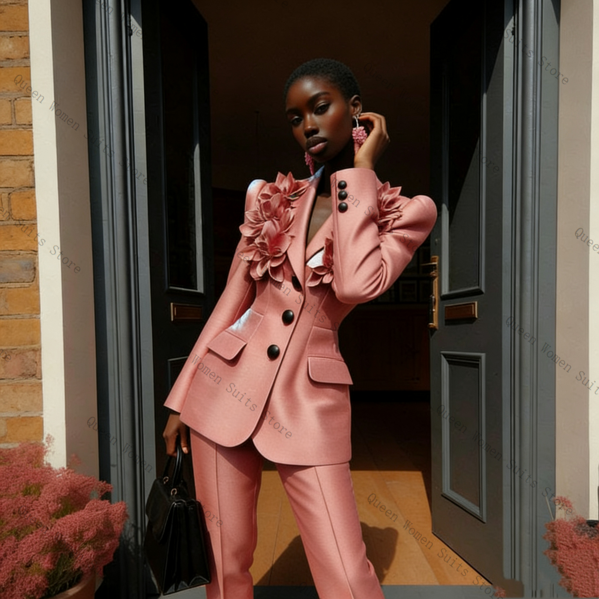 Pink Women Suit Pants Set 2 Pc - Women Formal Wear Trousers avis et prix