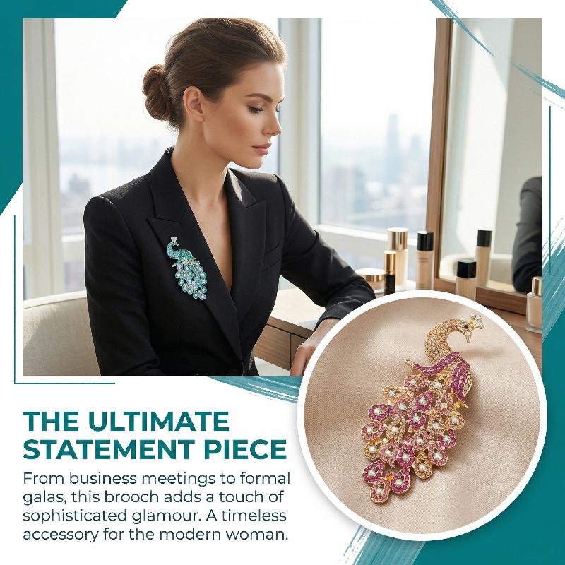 Unique Peacock Brooch Pin For  - Women Formal Wear Look avis et prix