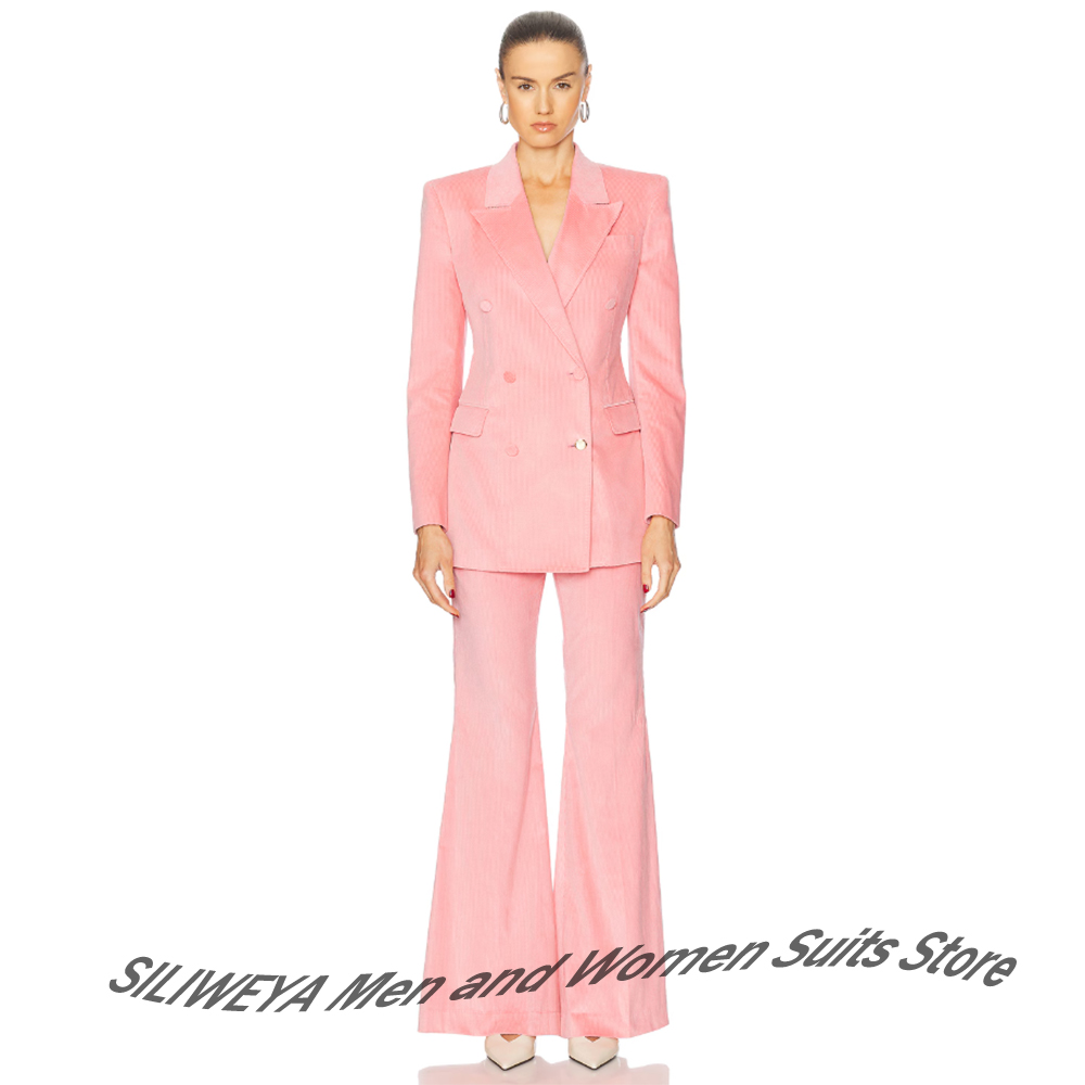 Feminine Pink Corduroy 2Piece  - Women Formal Wear Look avis et prix