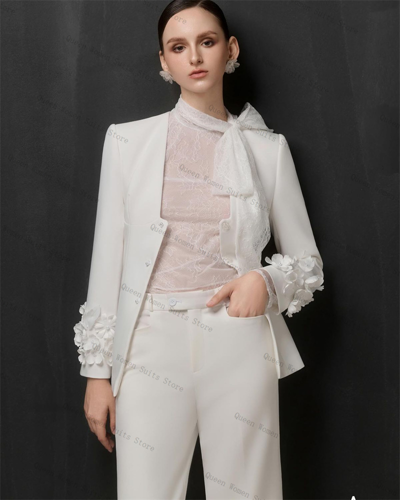 White Women Suit Set 2 Piece B - Women Formal Wear Trousers avis et prix