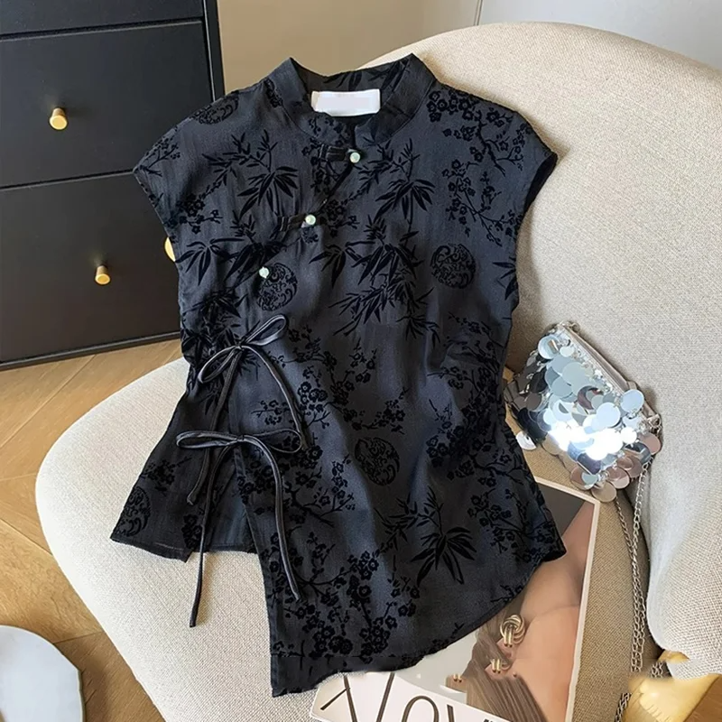 French new Chinese style cheon - Silk Blouse Button avis et prix