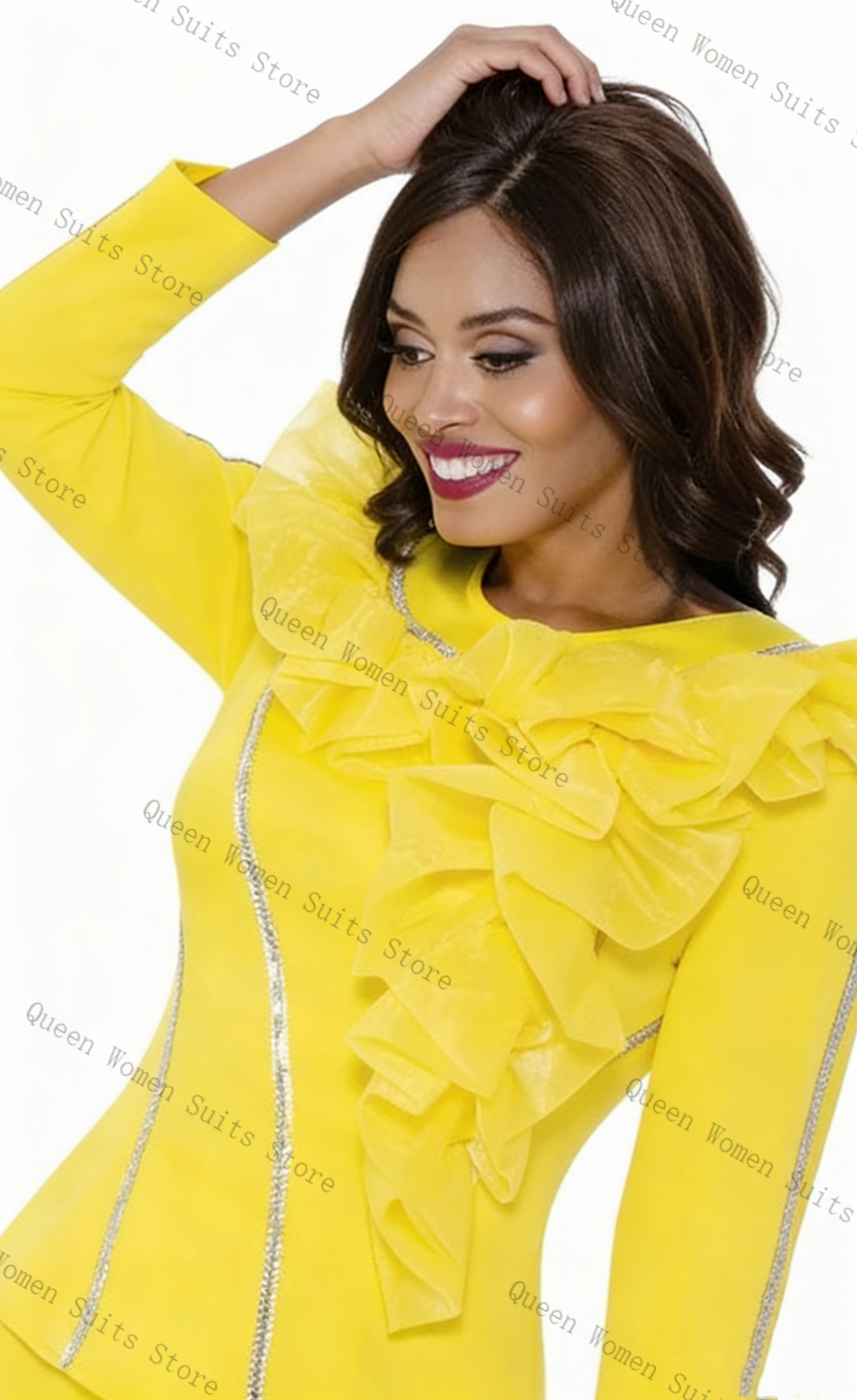 Crystals Yellow Women Suit Ski - Women'S Formal Wear For Wedding Guest avis et prix
