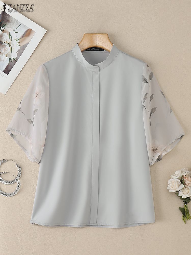 Women's Blouses Elegant Floral - Silk Blouse Button avis et prix