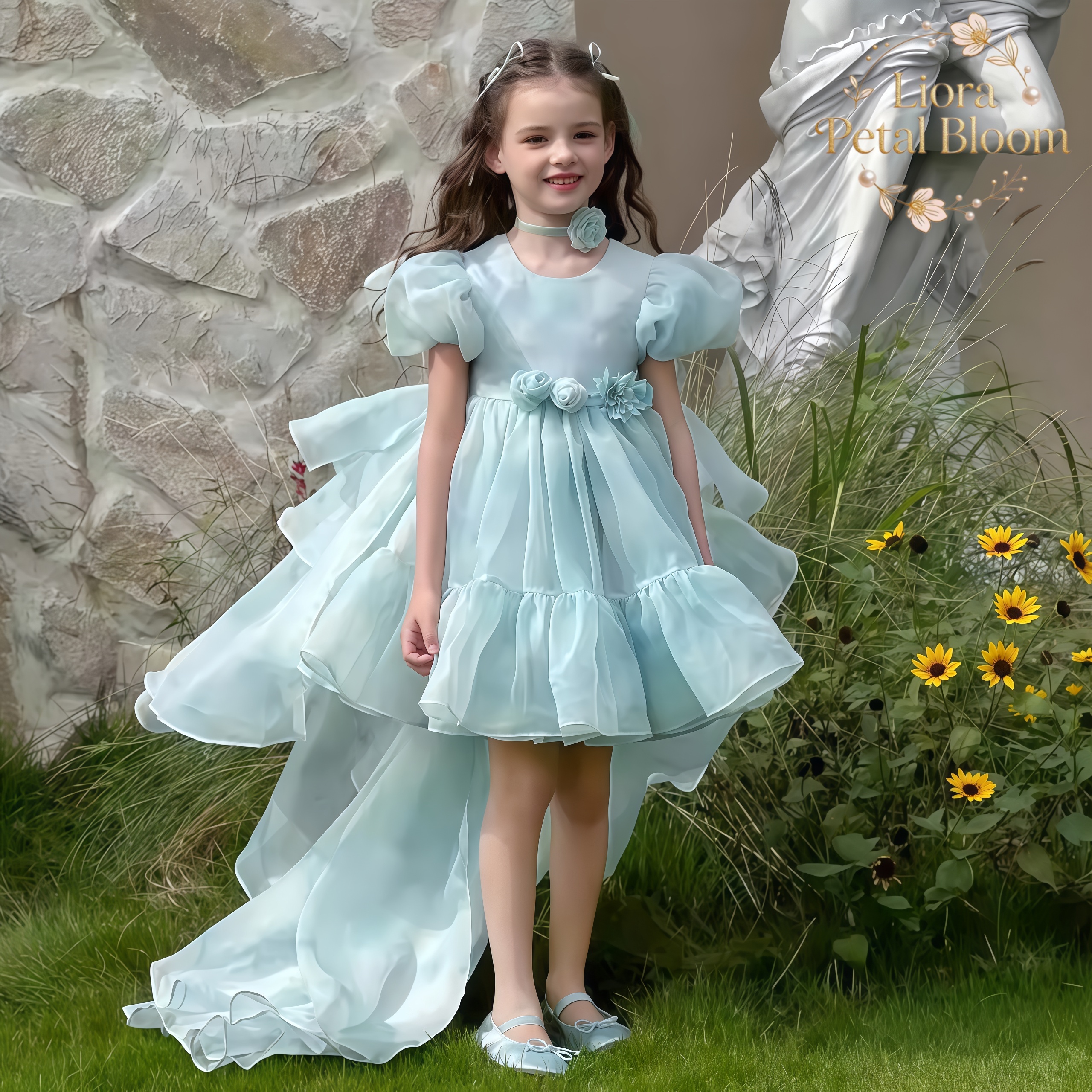 Blue Tulle Gown  Girls' Bow Pa - Formal Wear Women Us avis et prix